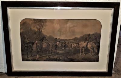 John Frederick Herring Set of Four Original Engravings of Hunting Scenes by John Frederick Herring Snr