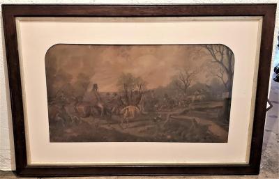 John Frederick Herring Set of Four Original Engravings of Hunting Scenes by John Frederick Herring Snr