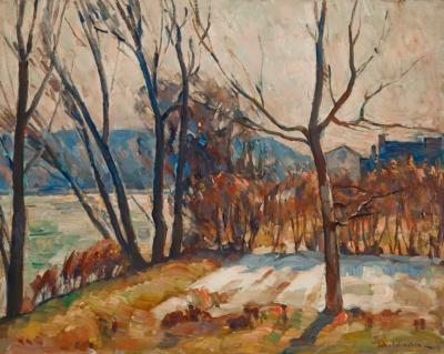 John Fulton Folinsbee Trees Along the River