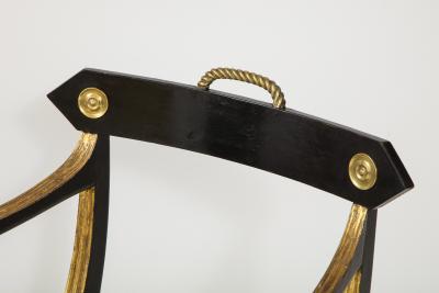 John Gee Pair of John Gee Parcel Gilt Regency Open Armchairs