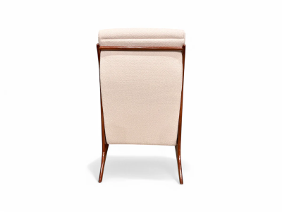 John Graz Armchair in Hardwood and Boucl by John Graz 1950s Lot 817A