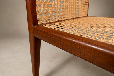 John Graz Brazilian Modern Sculptural Armchair in Cavi na Cane by John Graz Brazil