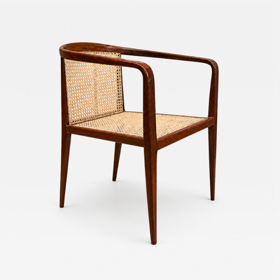 John Graz Brazilian Modern Sculptural Armchair in Cavi na Cane by John Graz Brazil