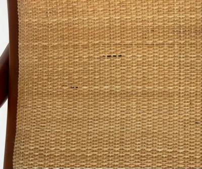 John Graz Rare 1950s John Louis Graz Chaise Longue Inset Woven Raffia