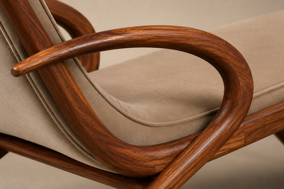 John Graz Rare Brazilian Modern Chaise Lounge in Cavi na and Mohair John Graz 1950s