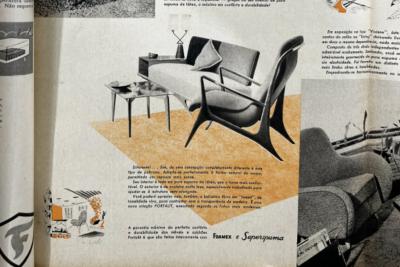 John Graz Sculptural Pair of Armchairs in Hardwood Boucle John Graz Brazil 1950s