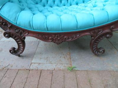 John Henry Belter Magnificent Victorian John Henry Belter Attributed Rosewood Tufted Chaise Longue