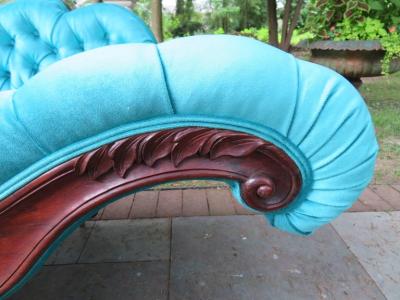 John Henry Belter Magnificent Victorian John Henry Belter Attributed Rosewood Tufted Chaise Longue