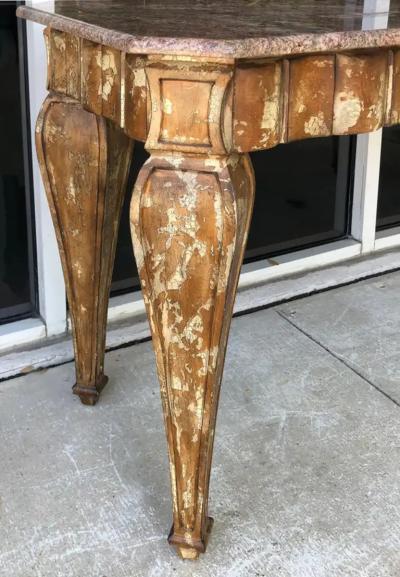 John Hutton Hollywood Regency Faux Tortoise Marble Top Console