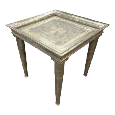 John Hutton John Hutton for Donghia Silver Giltwood Side Table W Telescope Legs