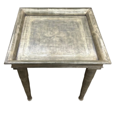 John Hutton John Hutton for Donghia Silver Giltwood Side Table W Telescope Legs