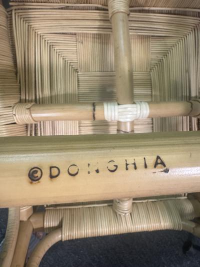 John Hutton SUITE OF FOUR HIGH END CANE AND WOOD DINING CHAIRS BY JOHN HUTTON FOR DONGHIA