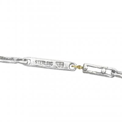 John Iversen One of a Kind White Sterling Silver Handmade Link Chain Necklace John Iversen
