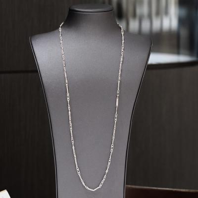 John Iversen One of a Kind White Sterling Silver Handmade Link Chain Necklace John Iversen