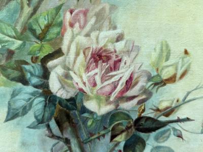 John James Audubon 19TH CENTURY ROSES BIRDS IN THE MANNER OF JOHN JAMES AUDUBON PAINTING