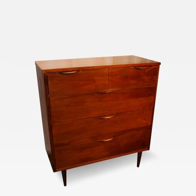 John Kapel Mid Century Modern Tall Dresser with Sculpted Handles