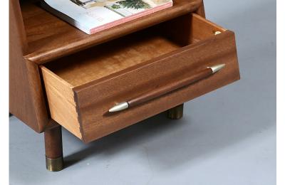 John Keal Californian Modern Night Stands w Bookcase by John Keal for Brown Saltman