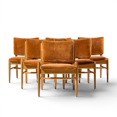 John Keal John Keal Brown Saltman Mid Century Bleached Mahogany Dining Chairs Set of 6