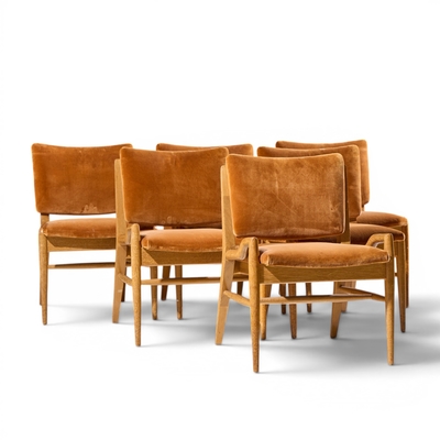 John Keal John Keal Brown Saltman Mid Century Bleached Mahogany Dining Chairs Set of 6