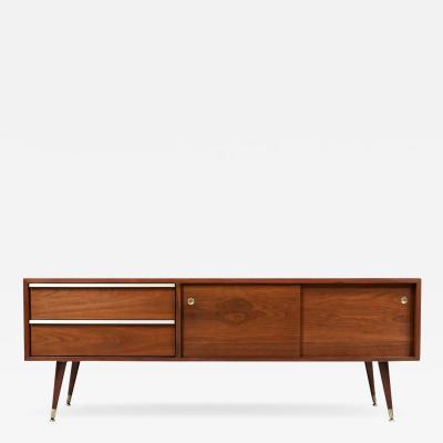 John Keal John Keal Low Profile Walnut Credenza for Brown Saltman