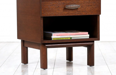 John Keal John Keal Night Stand with Bookshelf for Brown Saltman