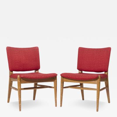 John Keal John Keal for Brown Saltman Mid Century Beached Mahogany Dining Chairs Pair