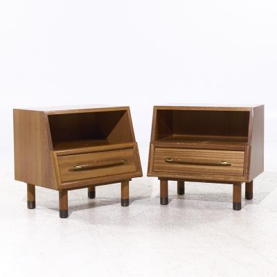 John Keal John Keal for Brown Saltman Mid Century Bleached Mahogany Nightstands Pair