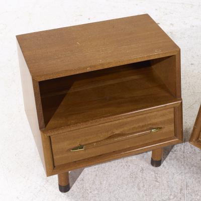 John Keal John Keal for Brown Saltman Mid Century Bleached Mahogany Nightstands Pair
