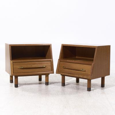 John Keal John Keal for Brown Saltman Mid Century Bleached Mahogany Nightstands Pair