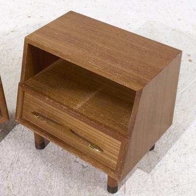 John Keal John Keal for Brown Saltman Mid Century Bleached Mahogany Nightstands Pair