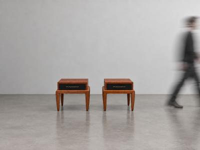 John Keal Occasional Tables Mahogany Brass United States 1950s