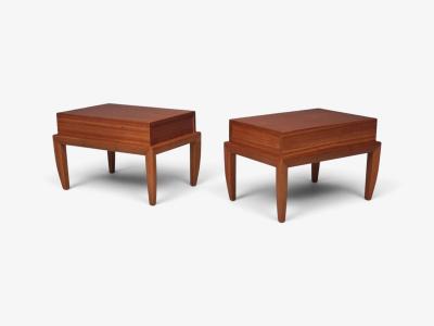 John Keal Occasional Tables Mahogany Brass United States 1950s