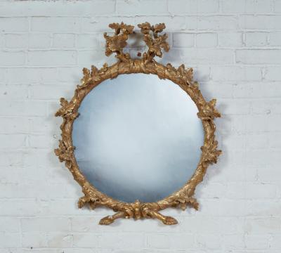 John Linnell Georgian Round Giltwood Mirror