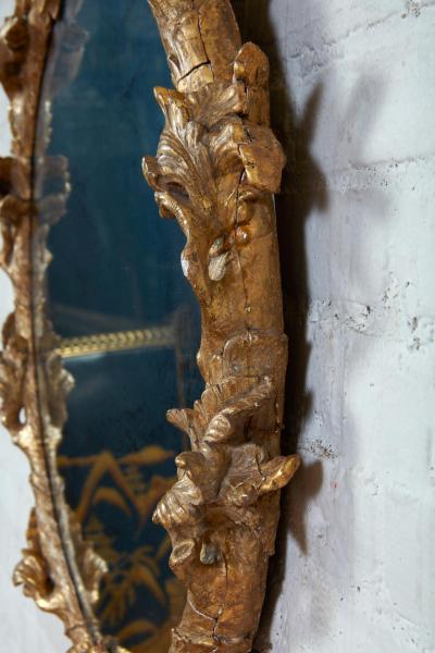 John Linnell Georgian Round Giltwood Mirror