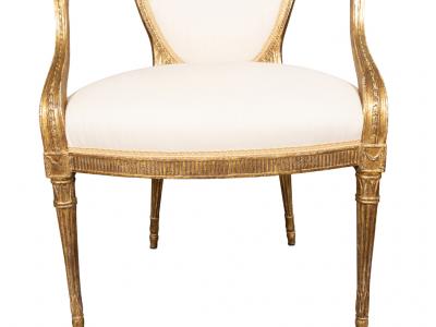 John Linnell Pair Of George III Giltwood Armchairs