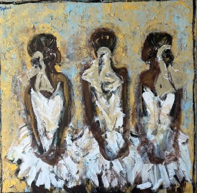 John Maitland Ballerinas on Blue and Gold