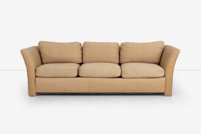 John Mascheroni John Mascheroni for Swaim Furniture Quilted Tan Three Seat Sofa 1970s
