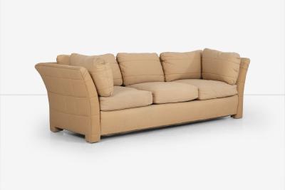 John Mascheroni John Mascheroni for Swaim Furniture Quilted Tan Three Seat Sofa 1970s