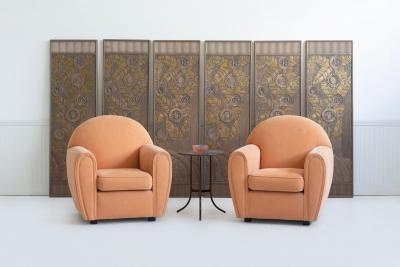 John Mascheroni John Mascheroni for Swaim Originals Pair of Club Chairs Model 879C 1989