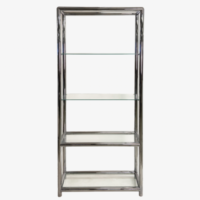 John Mascheroni Mid Century Modern Chrome Etagere by John Mascheroni