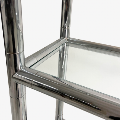 John Mascheroni Mid Century Modern Chrome Etagere by John Mascheroni