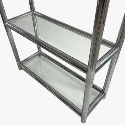 John Mascheroni Mid Century Modern Chrome Etagere by John Mascheroni