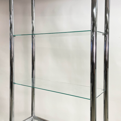 John Mascheroni Mid Century Modern Chrome Etagere by John Mascheroni
