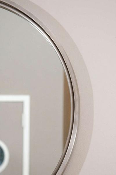 John McDevitt A 28 Patinated Steel Circular Pendant Mirror