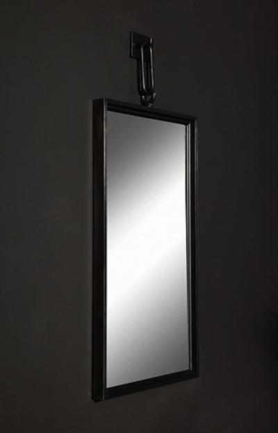 John McDevitt A Patinated Steel Rectangular Pendant Mirror Smaller Size