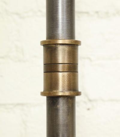 John McDevitt Pair of Steel Table Lamps with Tripod base in Pewter Finish