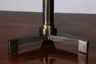 John McDevitt Pair of Steel Table Lamps with Tripod base in Statuary Bronze Finish