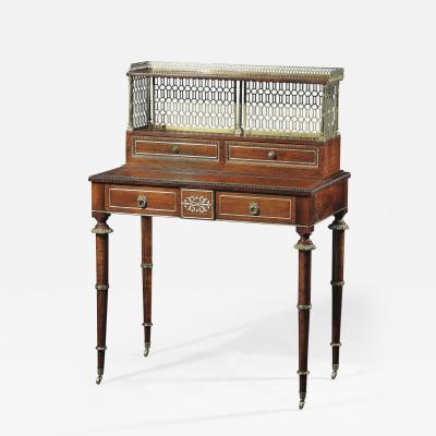 John McLean A Regency Rosewood and Brass Inlaid Writing Desk