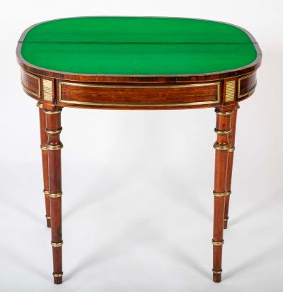 John McLean Regency Rosewood Banded Foldover Games Table Attributed to John McLean