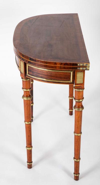 John McLean Regency Rosewood Banded Foldover Games Table Attributed to John McLean